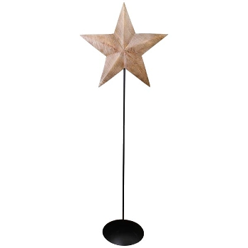 Stern mit Stab Dost, Holz/Metall, 32x25x88 cm