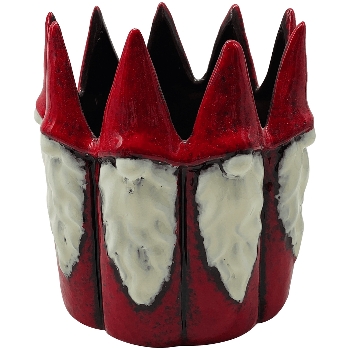 Windlicht Marta, rot, Keramik, 14,5x14,5x14 cm