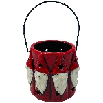 Laterne Marta, rot, Keramik, 9x9x8 cm