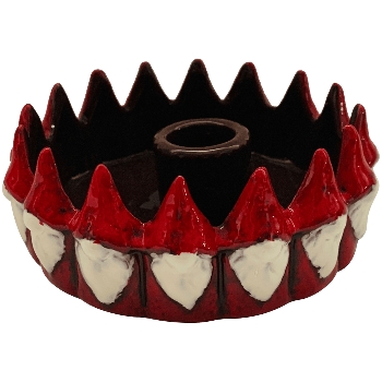 Kerzenhalter Marta, rot, Keramik, 12x11,5x4,3 cm