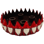 Kerzenhalter Marta, rot, Keramik, 19,8x19,8x5 cm