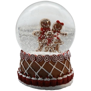 Schneekugel Gingerbread, Polyresin, 6,5x6,5x8,5 cm