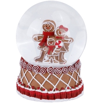 Schneekugel Gingerbread, Polyresin, 6,5x6,5x8,5 cm
