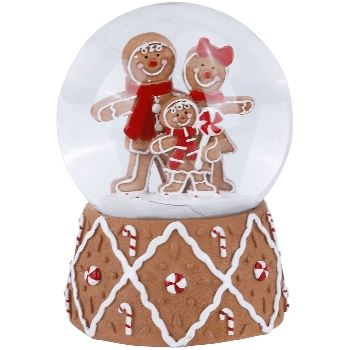 Schneekugel Gingerbread, Polyresin, 10,5x10,5x14,5 cm