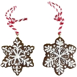 SchneeFlockenHänger Gingerbread, Polyresin, 5,5x5,5x0,5 cm