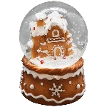 Schneekugel Gingerbread, Polyresin, 4,5x4,5x6,5 cm
