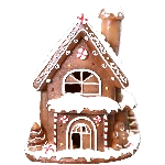 Lebkuchenhaus mit LED Gingerbread, Polyresin, 14x11x18 cm