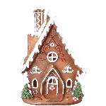 Lebkuchenhaus mit LED Gingerbread, Polyresin, 10x7,5x15 cm