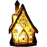 Lebkuchenhaus mit LED Gingerbread, Polyresin, 10x7,5x15 cm