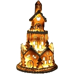 Lebkuchenhaus mit LED Gingerbread, Polyresin, 14,5x14,5x23 cm