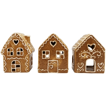 Lebkuchenhaus Kerzenhalter Gingerbread, Dolomite, 8,4x6,2x10,5 cm