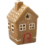 LebkuchenHaus mit LED Gingerbread, Dolomite, 7,8x7,5x12,2 cm