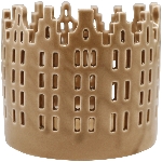 Windlicht Marta, braun, Dolomite, 10,5x10,5x8 cm