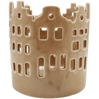 Windlicht Marta, braun, Dolomite, 10,5x10,5x11 cm