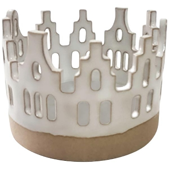 Windlicht Marta, weiß, Dolomite, 6,5x6,5x5 cm