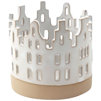 Windlicht Marta, weiß, Dolomite, 6,5x6,5x7 cm