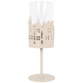 Windlicht Dazz, Metall/Glas, 8x8x25,5 cm