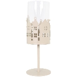 Windlicht Dazz, Metall/Glas, 8x8x25,5 cm