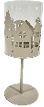 Windlicht Dazz, Metall/Glas, 10x10x30,5 cm