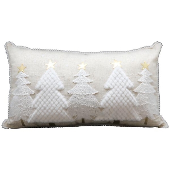 Kissen Dans, creme/weiß, Polyester/Leinen, 35x60 cm