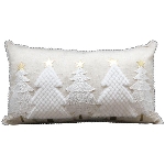 Kissen Dans, creme/weiß, Polyester/Leinen, 35x60 cm