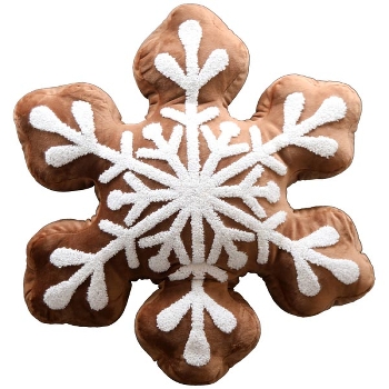 SchneeFlockenKissen Dans, braun, Polyester, 43x43 cm