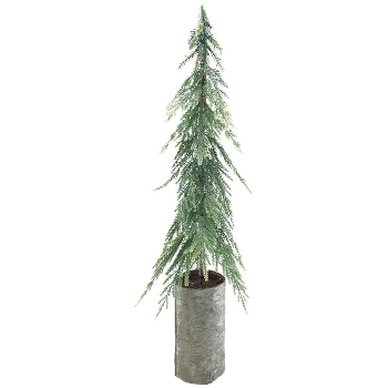TannenBaum mit silber Glitter ArtificialNature, grün, PE/Metall, 15x15x52 cm