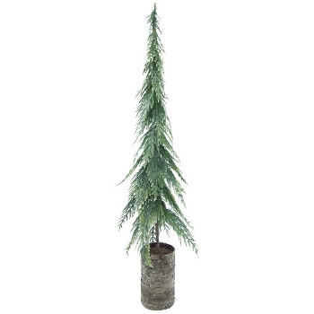 TannenBaum mit silber Glitter ArtificialNature, grün, PE/Metall, 25x25x95 cm