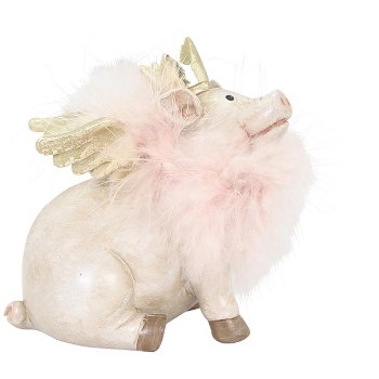 Schwein Lilian, pink, Polyresin, 7x10x10 cm