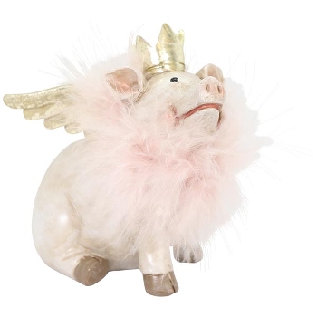 Schwein Lilian, pink, Polyresin, 7x10x10 cm