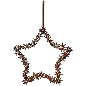 SternHänger Aride, gold/natur, Zimtsterne, 22,5x1,5x22,5 cm