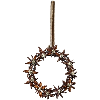 KranzHänger Aride, gold/natur, Zimtsterne, 10,5x1,5x10,5 cm
