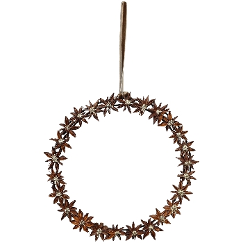 KranzHänger Aride, gold/natur, Zimtsterne, 15,5x1,5x15,5 cm