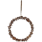 KranzHänger Aride, gold/natur, Zimtsterne, 15,5x1,5x15,5 cm