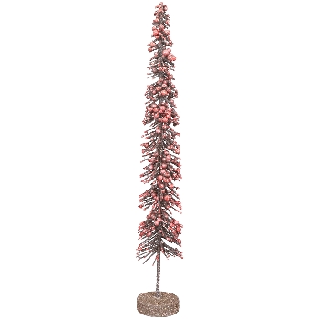 TannenBaum mit Glitter GlinT, rot, Plastik/MDF, 8x8x60 cm