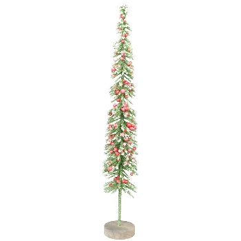 TannenBaum mit Glitter GlinT, rot/grün, Plastik/MDF, 8x8x60 cm