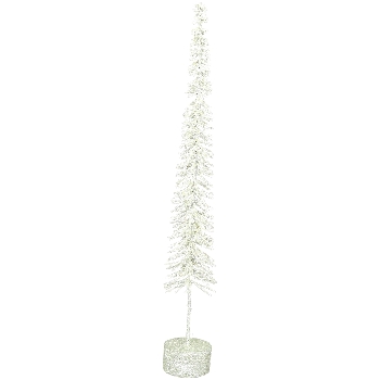 TannenBaum mit Glitter GlinT, weiß, Plastik/MDF, 6,5x6,5x60 cm