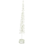 TannenBaum mit Glitter GlinT, weiß, Plastik/MDF, 6,5x6,5x60 cm