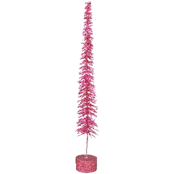 TannenBaum mit Glitter GlinT, rot, Plastik/MDF, 7,5x7,5x74 cm