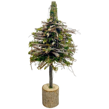 TannenBaum Aride, natur, Moos/Holz, 25x25x60 cm