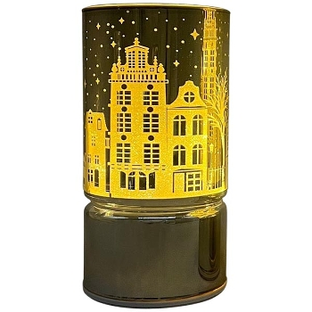 LED Licht Lumière, silber, Glas, 9x9x17 cm