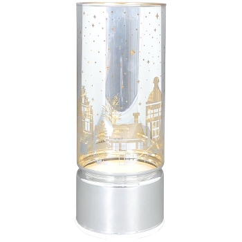 LED Licht Lumière, silber, Glas, 9x9x22 cm