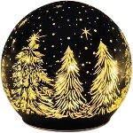 LED Kugel Lumière, schwarz, Glas, 12x12x11,5 cm