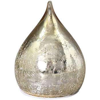 LED Licht Lumière, silber, Glas, 15x15x21 cm