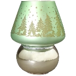 LED Licht Lumière, grün, Glas, 14,5x14,5x19 cm