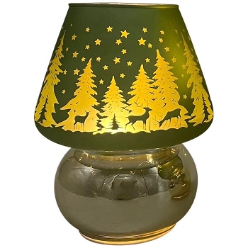 LED Licht Lumière, grün, Glas, 14,5x14,5x19 cm