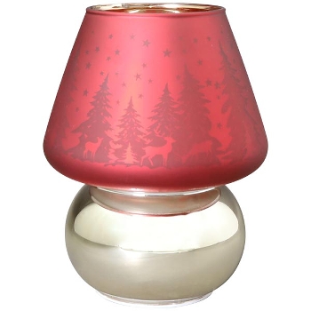 LED Licht Lumière, rot, Glas, 11,5x11,5x15 cm