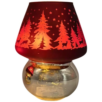 LED Licht Lumière, rot, Glas, 11,5x11,5x15 cm
