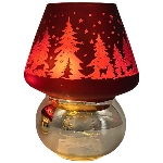 LED Licht Lumière, rot, Glas, 11,5x11,5x15 cm