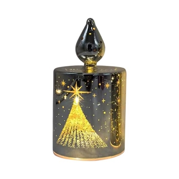 LED Licht Lumière, gold, Glas, 7,5x7,5x15 cm
